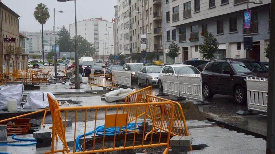 Zona en obras de Eduardo Pondal