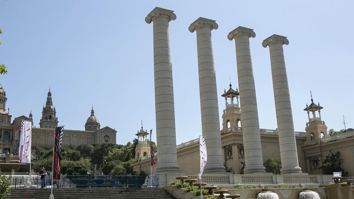 Las columnas reconstruidas en el 2010.