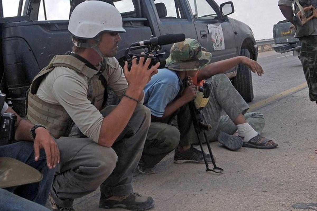 James Foley, esquerra, a Líbia el setembre del 2011.