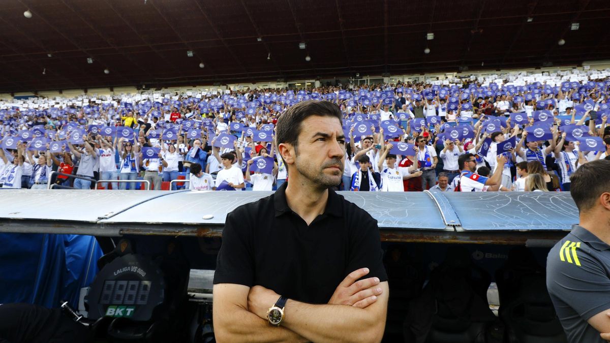 Gabi, en el banquillo de La Romareda