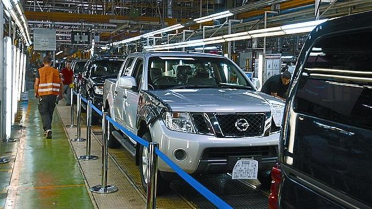 Producción del modelo Navara en la planta de Nissan en Barcelona.