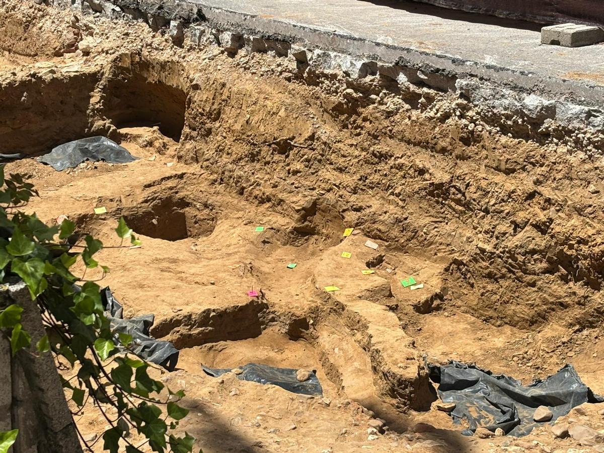Estado de parte de la excavación en el sector uno de la avenida de Huelva de Badajoz.