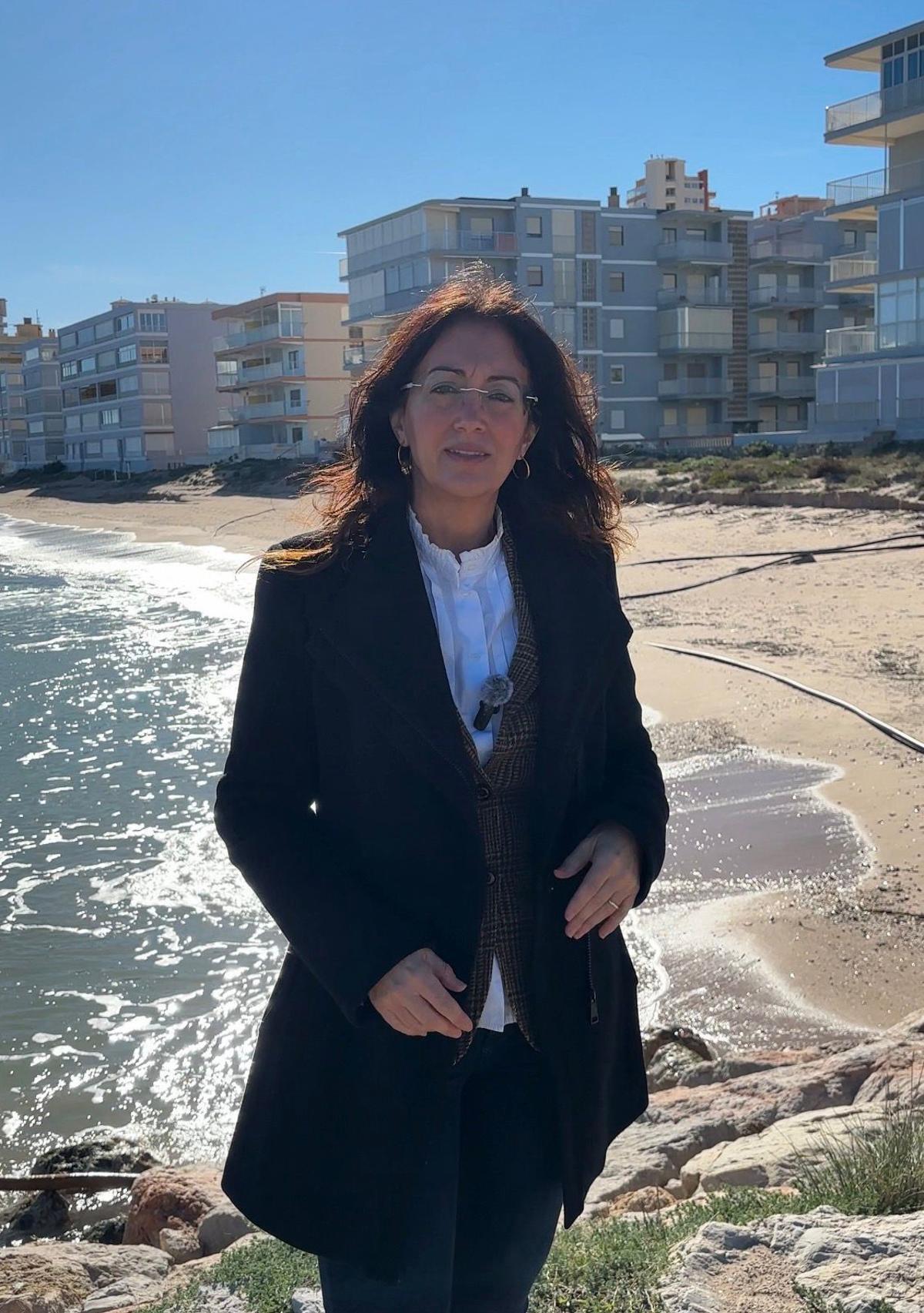 La portavoz del PP, Eva Palomares, en la Goleta.