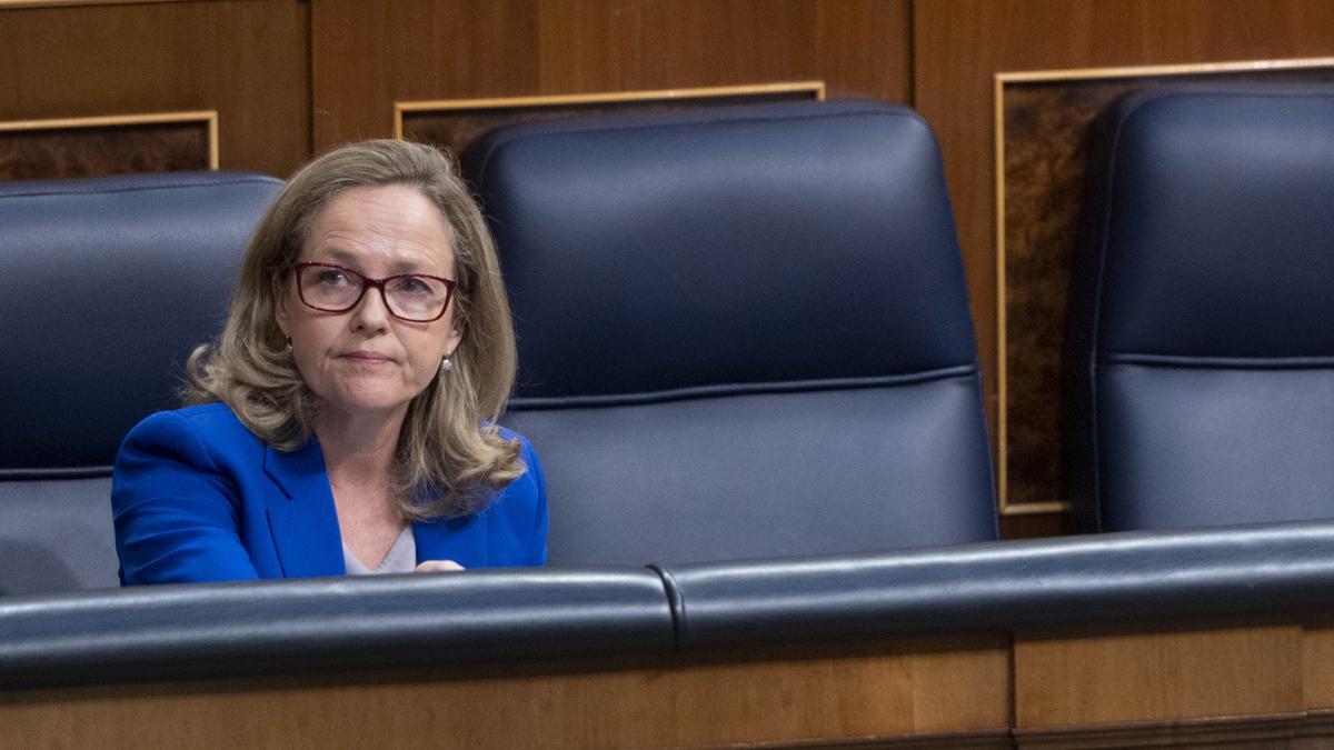 Nadia Calviño, en el Congreso.