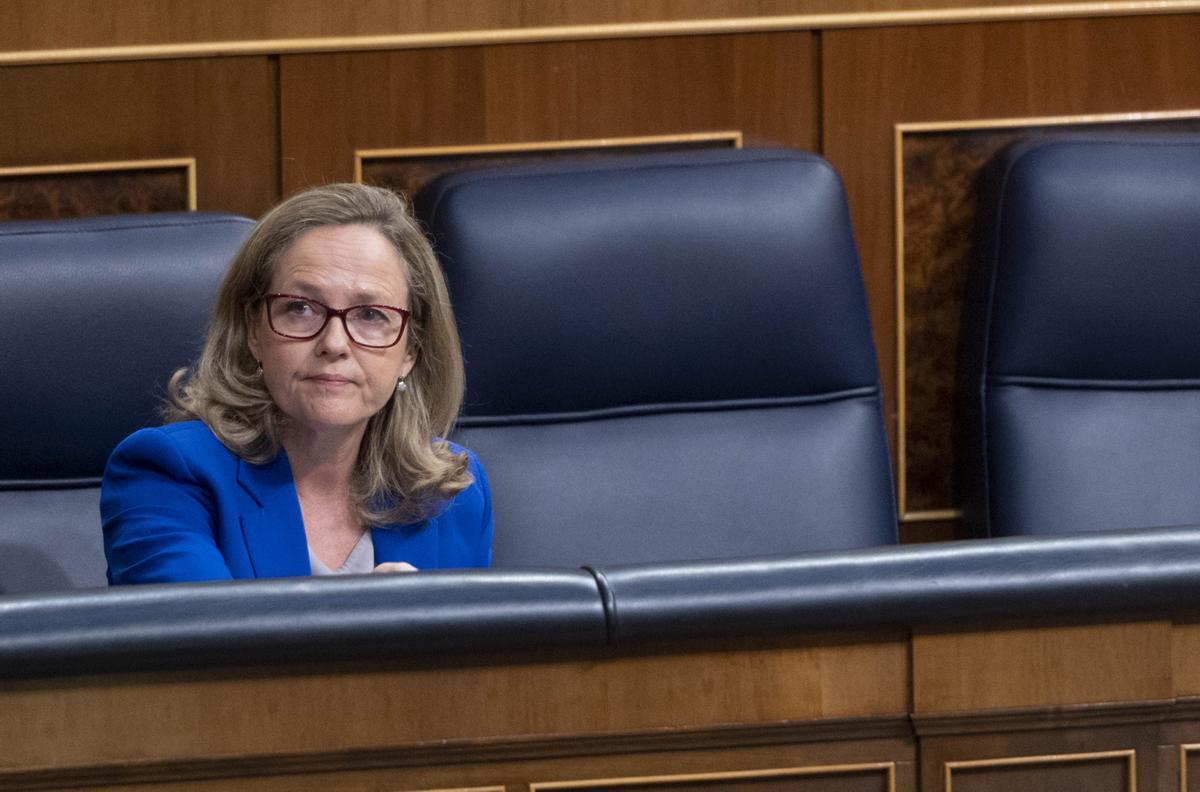 Nadia Calviño, en el Congreso.