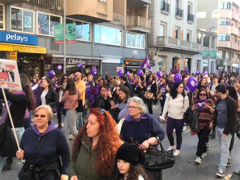 Manifestació sindical a Girona de la vaga del vuit de març