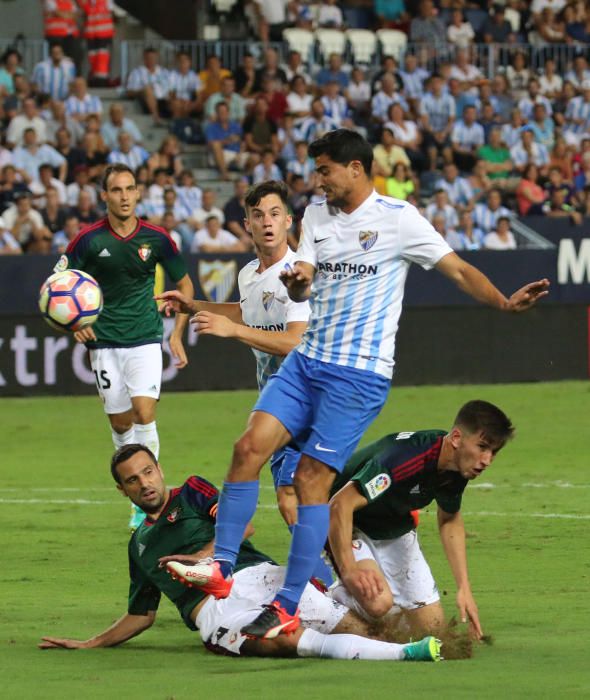 El Málaga no pudo pasar del empate frente al Osasuna en La Rosaleda en el arranque de campeonato.