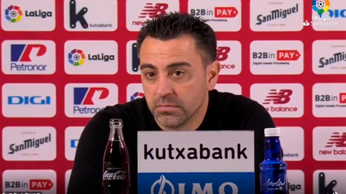 Xavi sobre la hostilidad de San Mamés: "Me entristece mucho, no es bueno juzgar antes de tiempo"