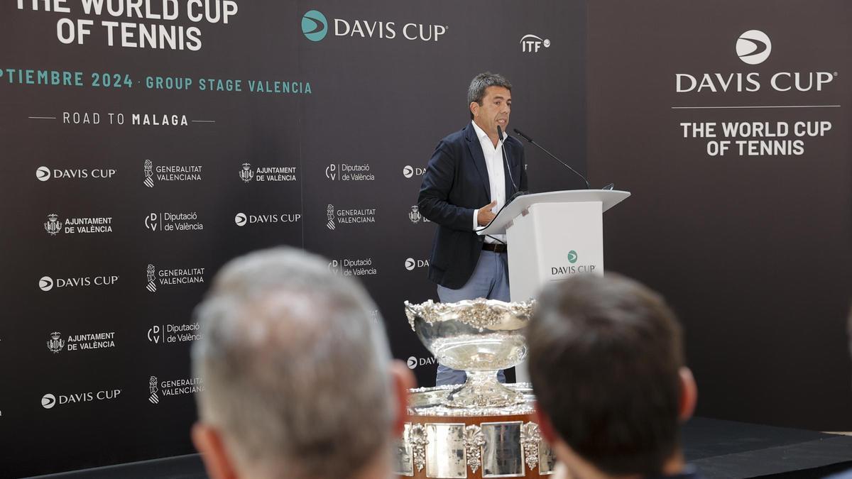 Mazón, en el acto en el que se ha confirmado que València será sede de la Davis Cup