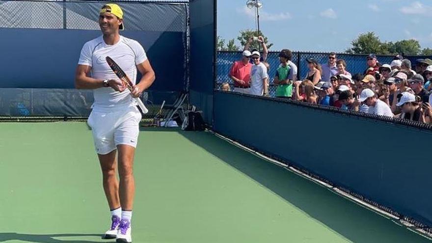 Tenis. Rafa Nadal, entrenando este martes en Cincinnati