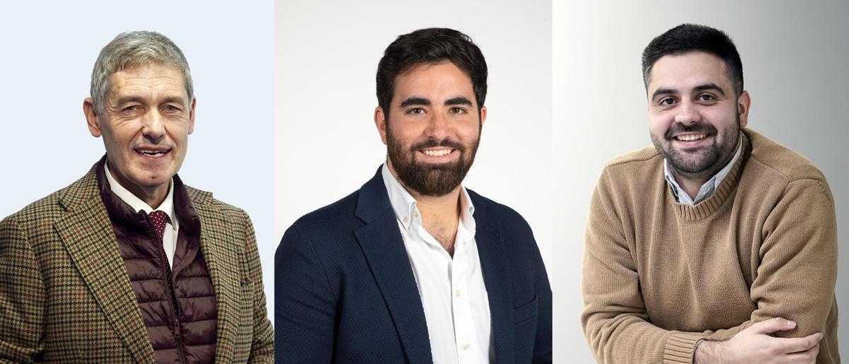 Los procuradores del PP José María Eiros (izquierda) y Ángel Porras (centro), junto al socialista Diego Vallejo, conformarán la mesa de edad