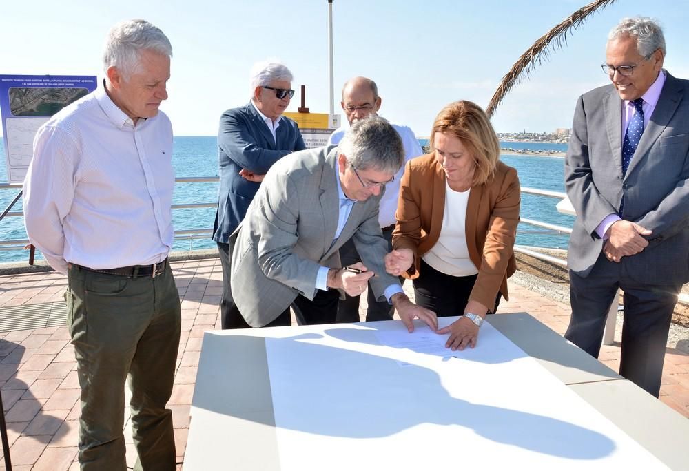 Inicio de las obras del paseo marítimo que unirá las playas de San Agustín con la de Las Burras.