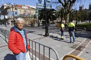 Los viandantes aplauden las obras de mejora del paseo de Begoña (en imágenes)