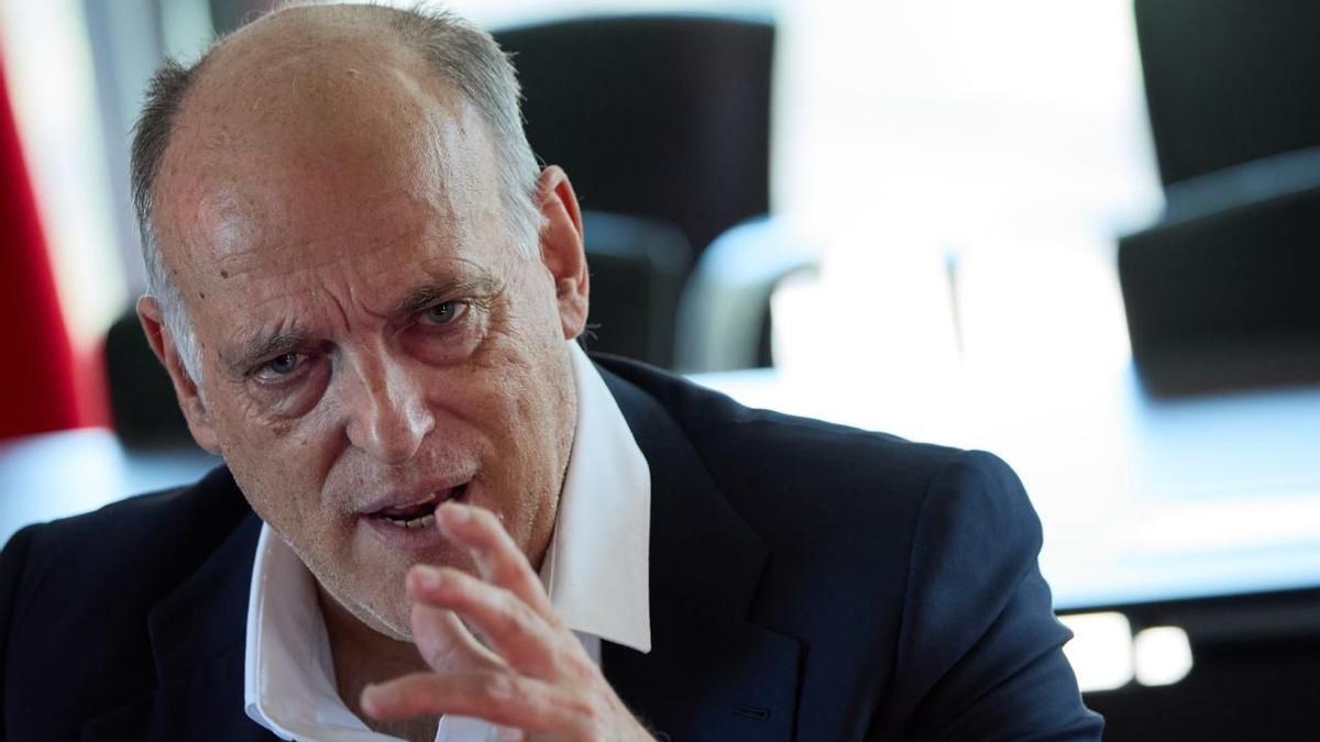 Tebas, durante la entrevista con SPORT