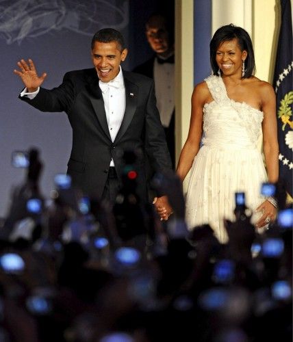 El inolvidable vestido blanco de Michelle Obama