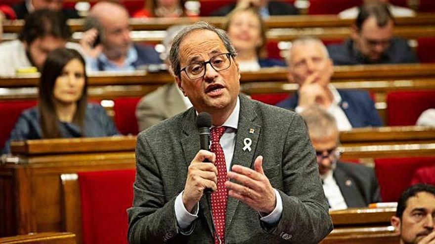 Torra, la setmana passada, al Parlament.