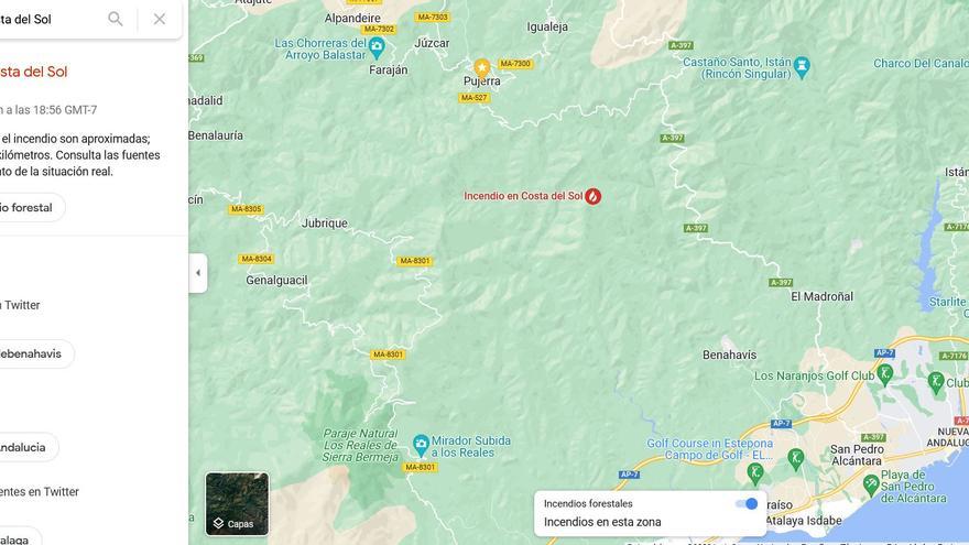 Google Maps introduce dos nuevas capas con información de los incendios activos y la calidad del aire