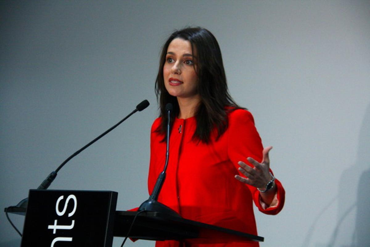 Inés Arrimadas, durant la presentació de la seva candidatura a encapçalar la llista de Ciutadans a la Generalitat.