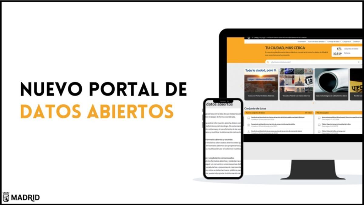 Imagen del nuevo portal de datos abiertos del Ayuntamiento de Madrid.