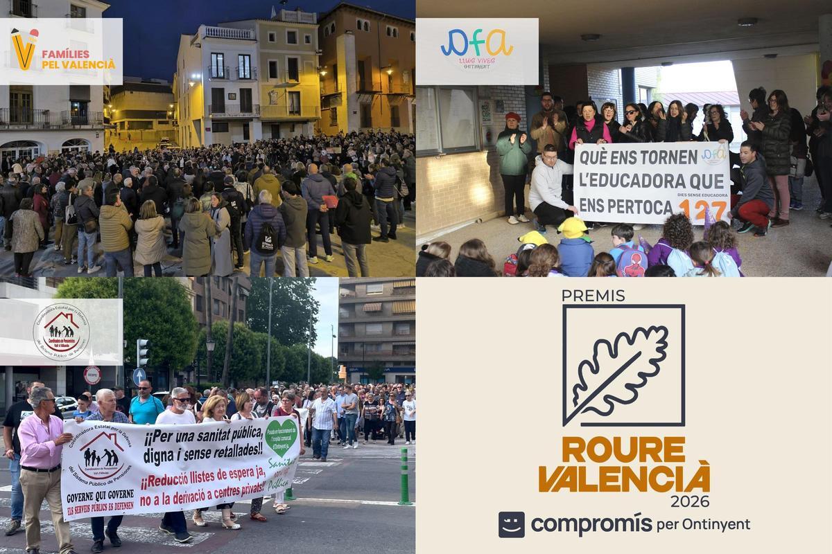 Composición de imagénes de los Premis Roure Valencià 2026.