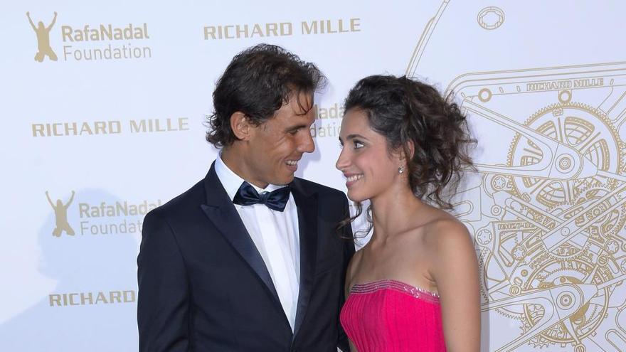 Rafa Nadal y Xisca Perelló en un acto en París de la Fundación Rafa Nadal.