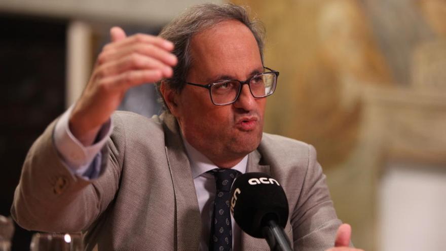 Torra, durant l&#039;entrevista concedida a l&#039;ACN