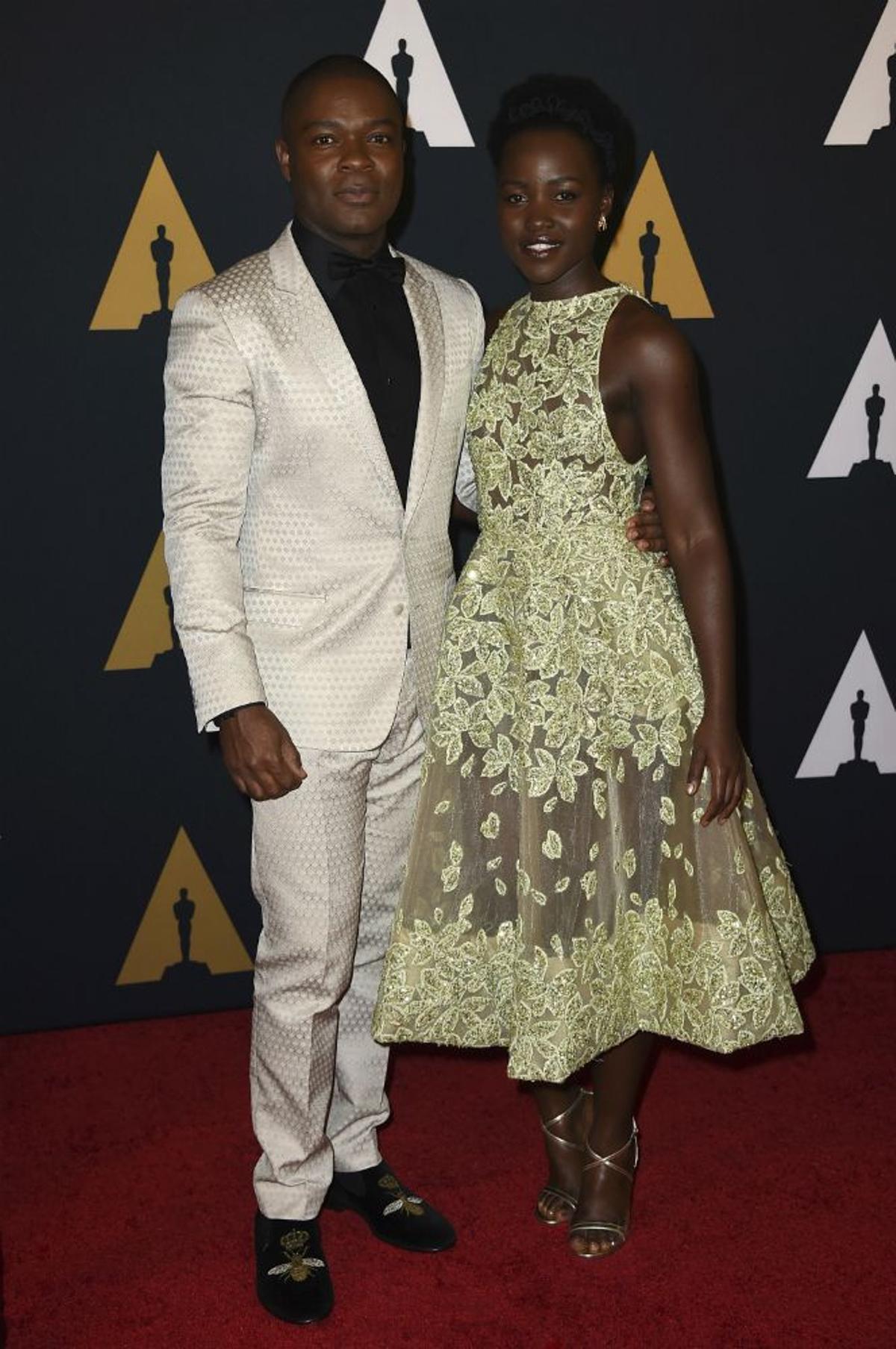 David Oyelowo y Lupita Nyong'o en la alfombra roja de los Premios Gobernadores 2016
