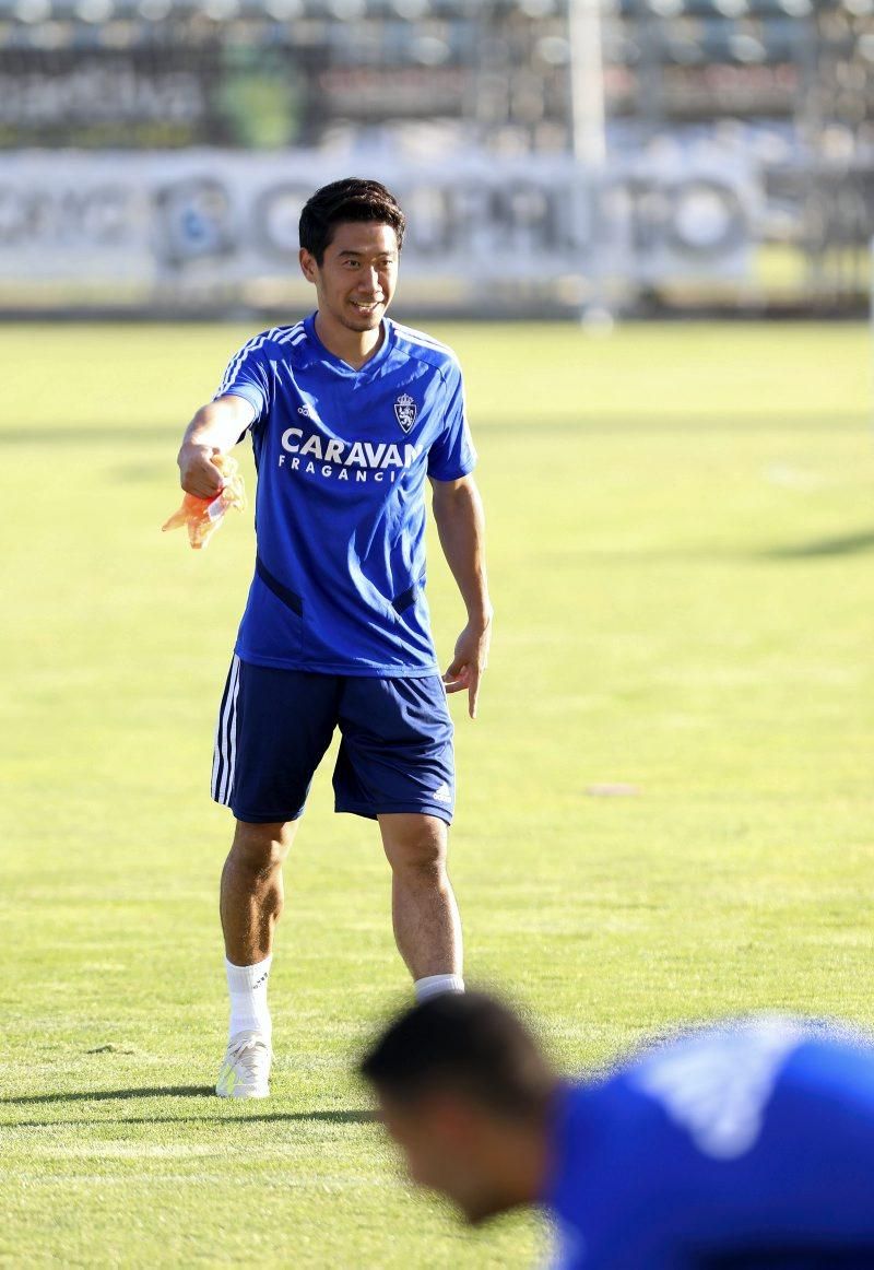 Primer entrenamiento de Kagawa con el Real Zaragoza