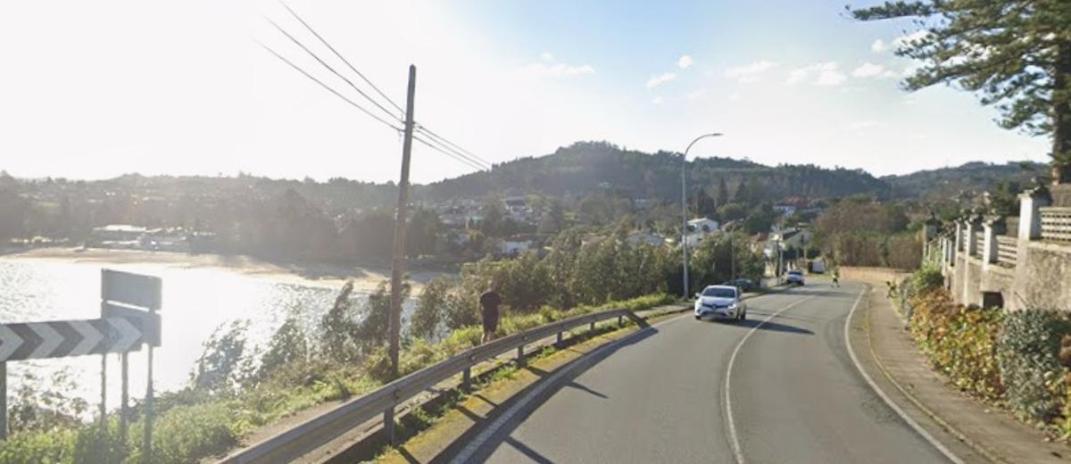 Tramo de la AC-162 a la altura de Gandarío, en Bergondo.