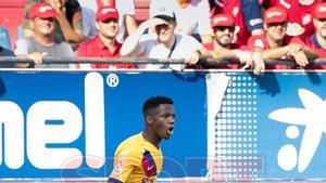 Las imágenes del partido entre  el Osasuna y el FC Barcelona correspondiente a la jornada 3 de LaLiga Santander disputado en el estadio El Sadar, Pamplona.