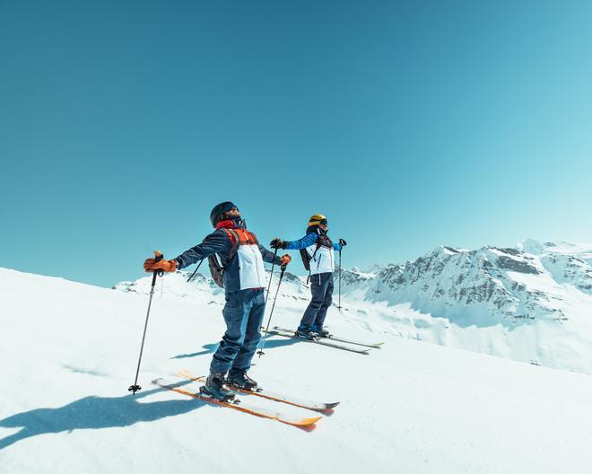 Esquiadores en Tignes