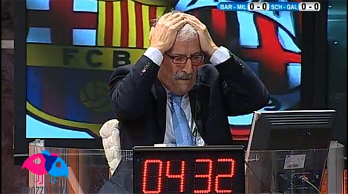 Tiziano Crudeli es va posar a plorar després que Leo Messi marqués el segon gol en el partit d’ahir a la nit.
