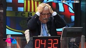 Tiziano Crudeli es va posar a plorar després que Leo Messi marqués el segon gol en el partit d’ahir a la nit.