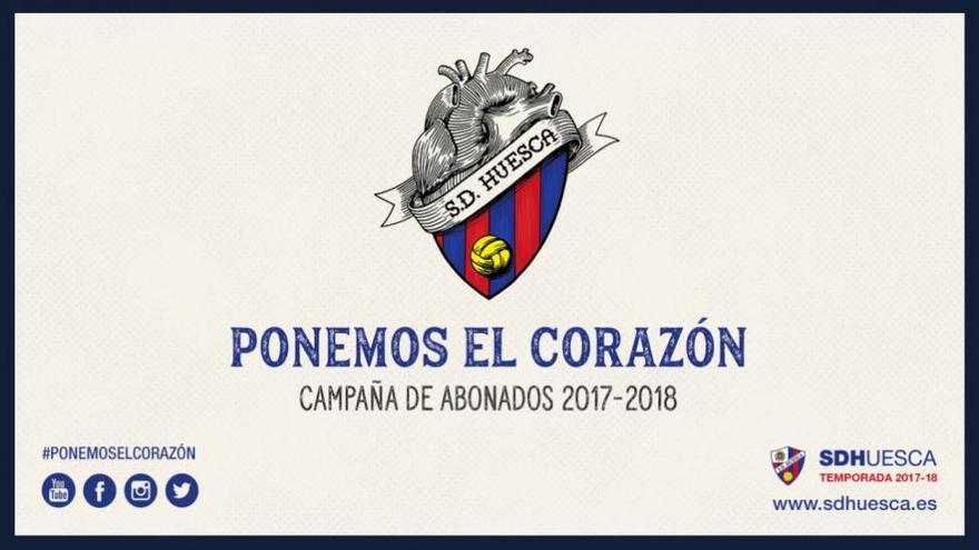 &quot;Ponemos el corazón&quot;, lema de la campaña de abonados 2017/18 del Huesca