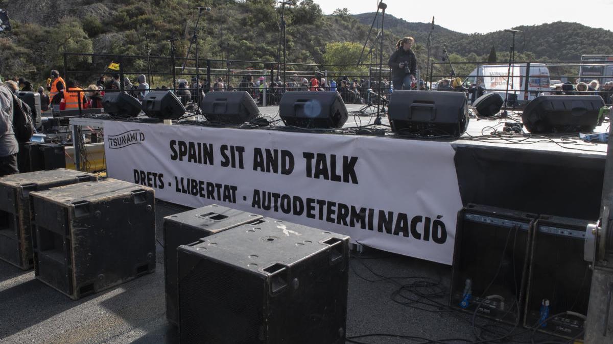 Tall de l&#039;AP7 l&#039;11 de novembre del 2019 en protesta de la sentència del proces.