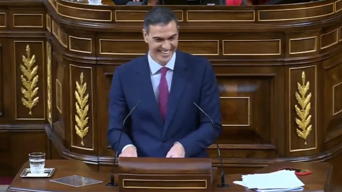 Pedro Sánchez, durante el debate de investidura.