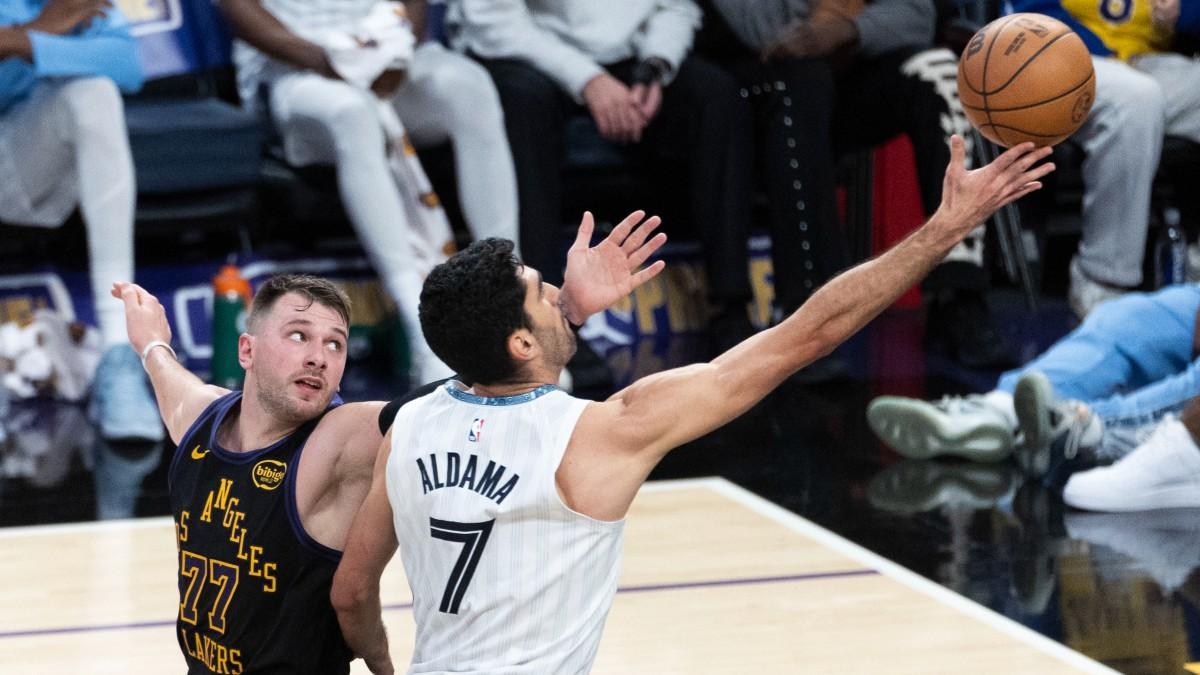 Santi Aldama, en un partido de la NBA