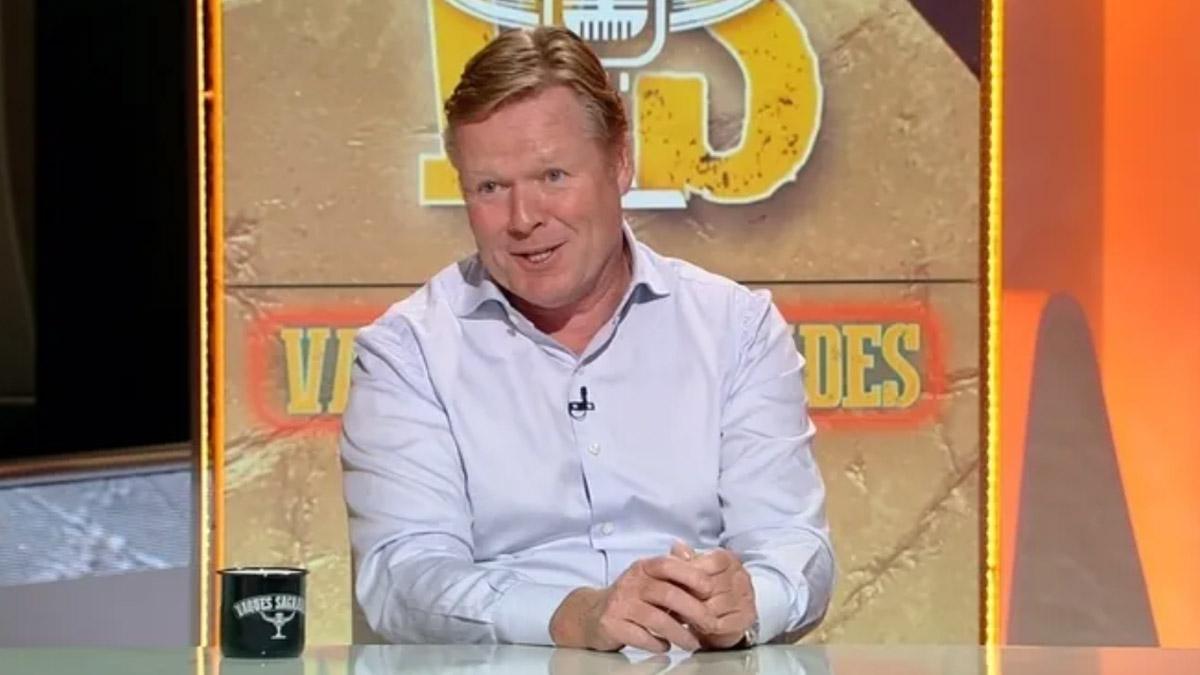 El frío saludo entre Laporta y Koeman