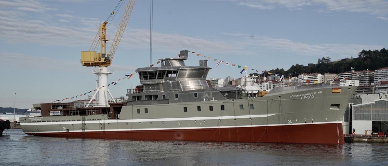 Botadura del nuevo oceanográfico para Islandia en Astilleros Ría de Vigo,de Armón