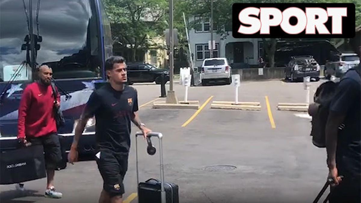 Cara seria de Coutinho a su llegada a Ann Arbor