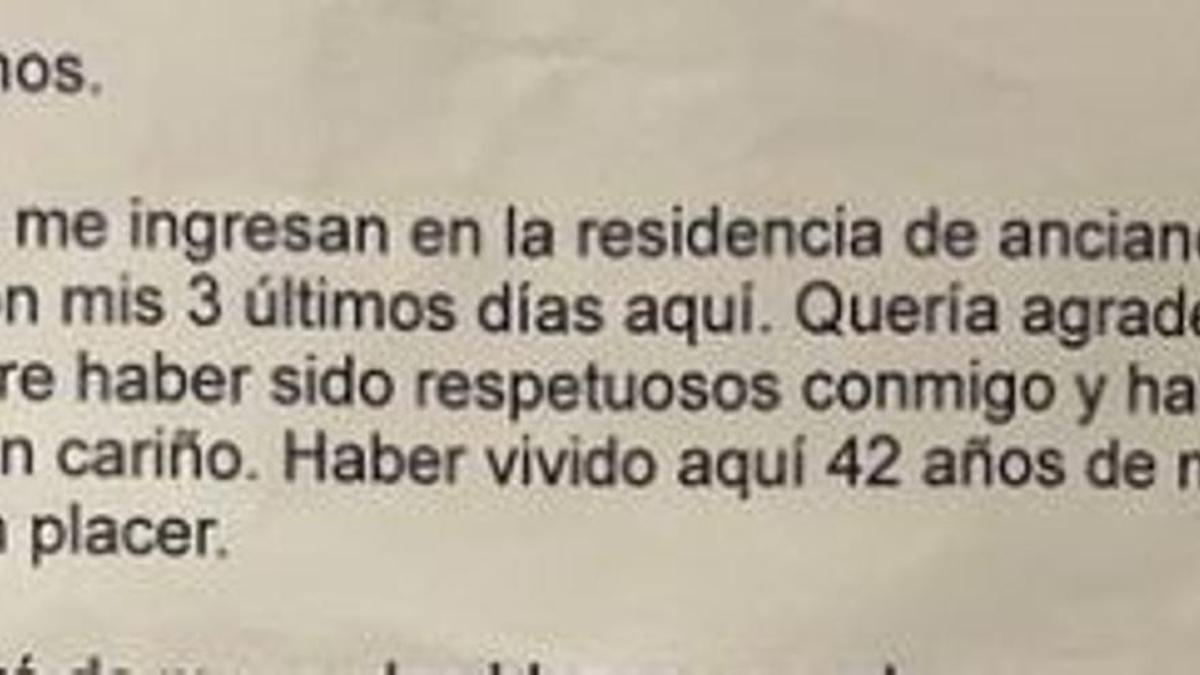 Fragmento de la carta del vecino