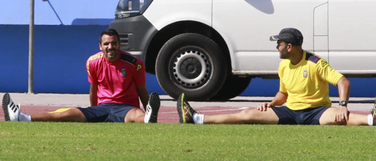 Ángel, la gran noticia del entrenamiento.