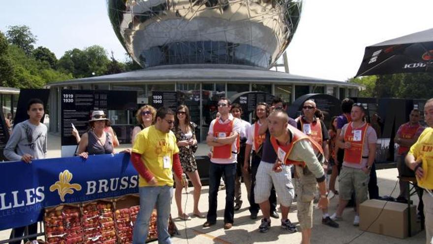 Un momento del I Campeonato de Europa de lanzamiento de hueso de oliva