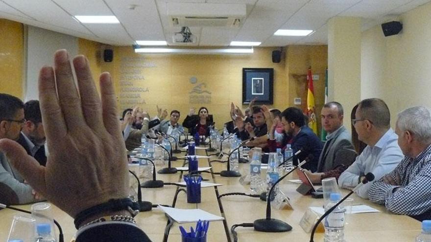 Un momento de la votación en la asamblea de la Mancomunidad.