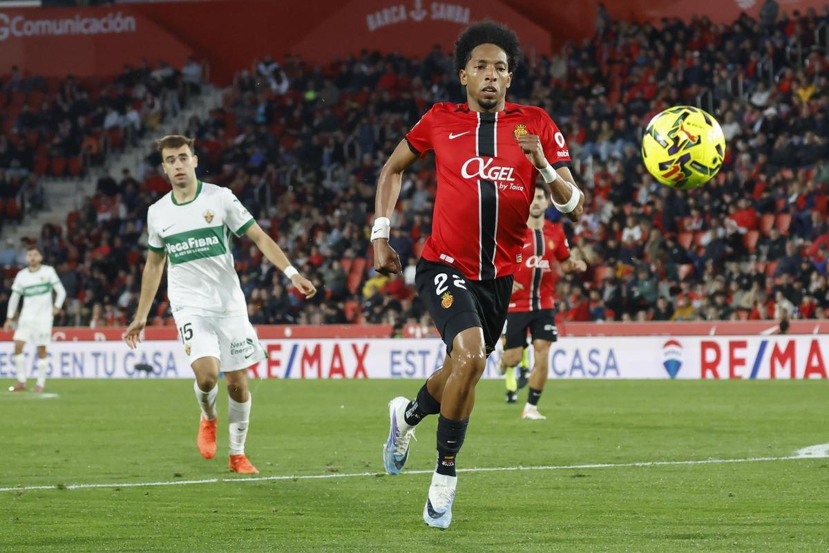 Johan Mojica, en un partido con el Mallorca.
