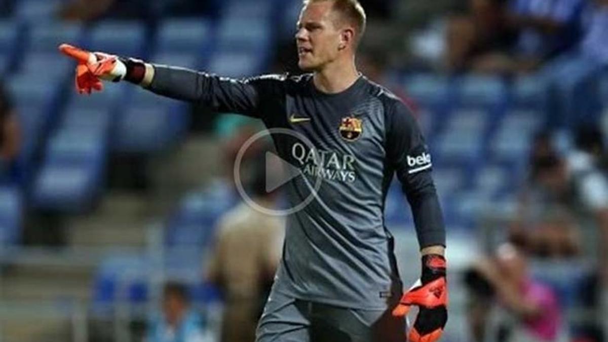 Marc-André Ter Stegen durante el Recreativo-Barça de la pretemporada 2014-15