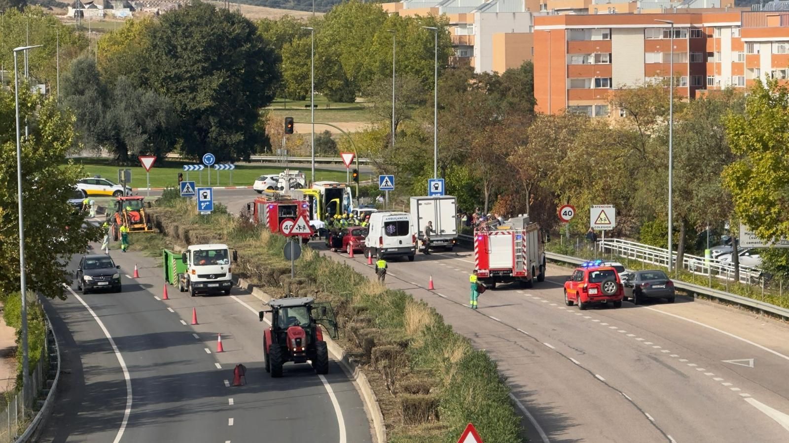 Accidente en la Ronda Norte de Cáceres