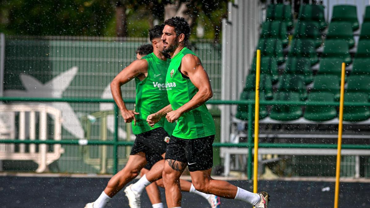Pedro Bigas durante un entrenamiento de esta semana.
