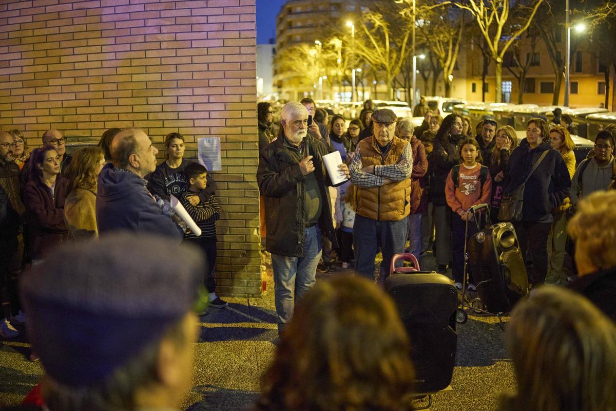 Un instant de la concentració d'aquest dimarts a Girona.