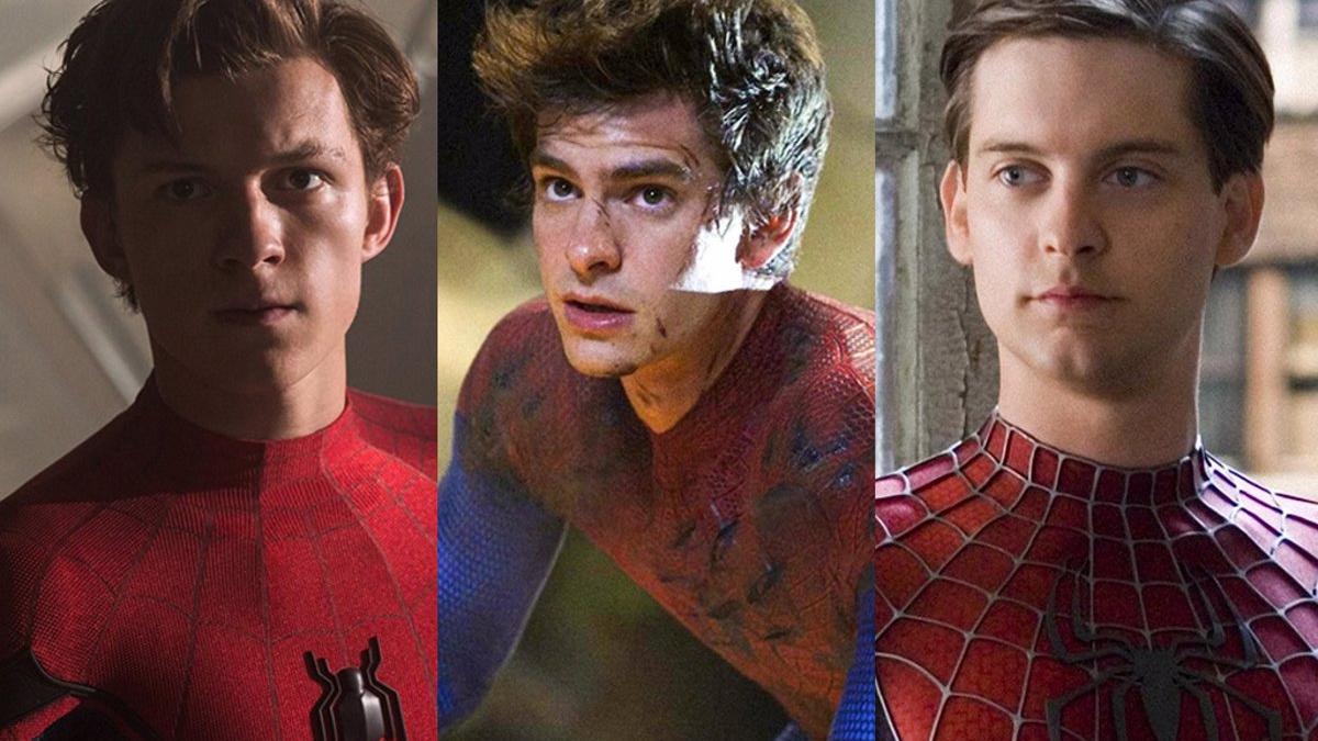 Tom Holland, Andrew Garfield y Tobey Maguire.
